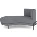 Chaise Longue Divã 164cm Braço Esquerdo Logus D06 Bouclê Cinza - Mpozenato