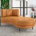 Chaise Longue Divã 164cm Braço Esquerdo Logus D06 Sintético Caramelo - Mpozenato