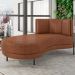 Chaise Longue Divã 164cm Braço Esquerdo Logus D06 Sintético Marrom - Mpozenato