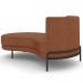 Chaise Longue Divã 164cm Braço Esquerdo Logus D06 Sintético Marrom - Mpozenato