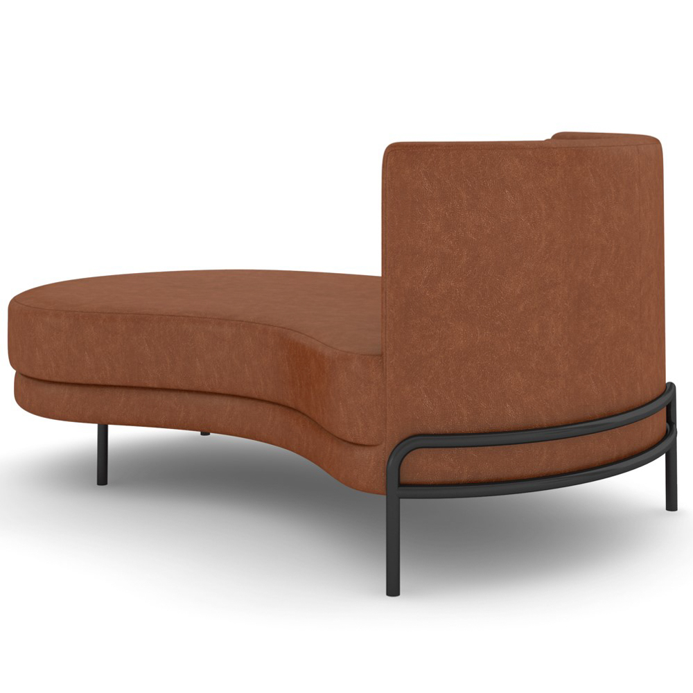 Chaise Longue Divã 164cm Braço Esquerdo Logus D06 Sintético Marrom - Mpozenato