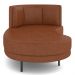 Chaise Longue Divã 164cm Braço Esquerdo Logus D06 Sintético Marrom - Mpozenato