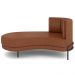 Chaise Longue Divã 164cm Braço Esquerdo Logus D06 Sintético Marrom - Mpozenato