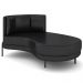 Chaise Longue Divã 164cm Braço Esquerdo Logus D06 Sintético Preto - Mpozenato
