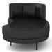 Chaise Longue Divã 164cm Braço Esquerdo Logus D06 Sintético Preto - Mpozenato