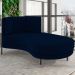 Chaise Longue Divã 164cm Braço Esquerdo Logus D06 Veludo Azul - Mpozenato