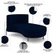 Chaise Longue Divã 164cm Braço Esquerdo Logus D06 Veludo Azul - Mpozenato