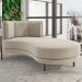 Chaise Longue Divã 164cm Braço Esquerdo Logus D06 Veludo Bege - Mpozenato