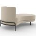 Chaise Longue Divã 164cm Braço Esquerdo Logus D06 Veludo Bege - Mpozenato
