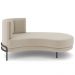 Chaise Longue Divã 164cm Braço Esquerdo Logus D06 Veludo Bege - Mpozenato
