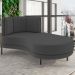 Chaise Longue Divã 164cm Braço Esquerdo Logus D06 Veludo Cinza - Mpozenato