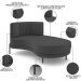 Chaise Longue Divã 164cm Braço Esquerdo Logus D06 Veludo Cinza - Mpozenato