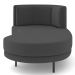Chaise Longue Divã 164cm Braço Esquerdo Logus D06 Veludo Cinza - Mpozenato