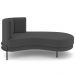 Chaise Longue Divã 164cm Braço Esquerdo Logus D06 Veludo Cinza - Mpozenato
