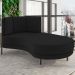 Chaise Longue Divã 164cm Braço Esquerdo Logus D06 Veludo Preto - Mpozenato