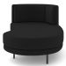 Chaise Longue Divã 164cm Braço Esquerdo Logus D06 Veludo Preto - Mpozenato