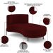 Chaise Longue Divã 164cm Braço Esquerdo Logus D06 Veludo Vermelho - Mpozenato