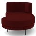 Chaise Longue Divã 164cm Braço Esquerdo Logus D06 Veludo Vermelho - Mpozenato