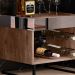 Conjunto Adega Espelhada 6 Garrafas e Prateleira Suspensa Estilo Industrial Loft D09 Demolição/Preto - Mpozenato