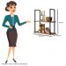 Conjunto Adega Espelhada 6 Garrafas e Prateleira Suspensa Estilo Industrial Loft D09 Demolição/Preto - Mpozenato