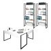 Conjunto Escritório 3 peças 1 Mesa em L e 2 Estantes Studio Industrial M18 Branco - Mpozenato