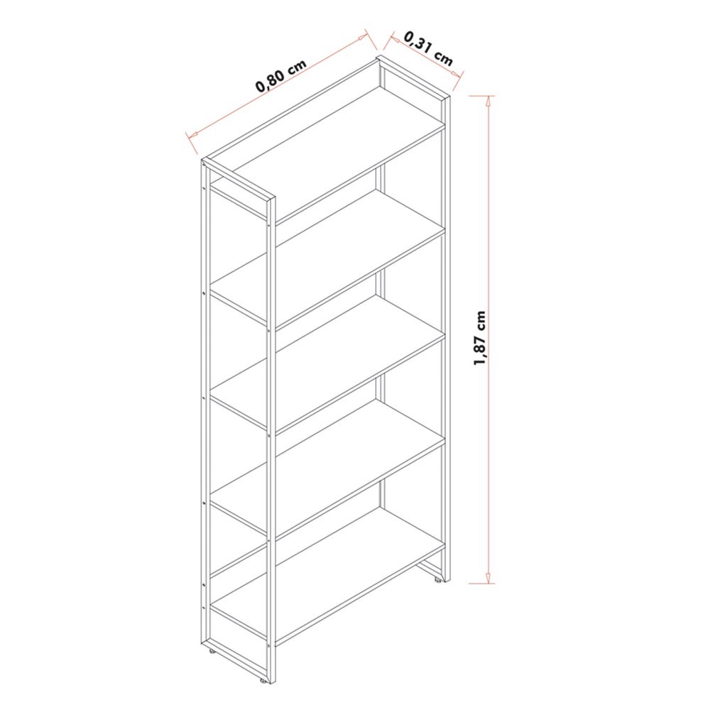 Conjunto Escritório 3 peças 1 Mesa em L e 2 Estantes Studio Industrial M18 Branco - Mpozenato
