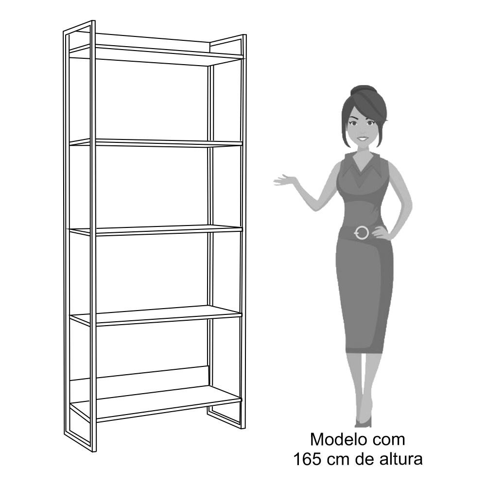 Conjunto Escritório 3 peças 1 Mesa em L e 2 Estantes Studio Industrial M18 Branco - Mpozenato
