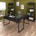 Conjunto Escritório 3 peças 1 Mesa em L e 2 Estantes Studio Industrial M18 Preto - Mpozenato