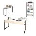 Conjunto Escritório 3 peças Mesa em L Estante e Aparador Studio Industrial M18 Branco - Mpozenato