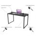 Conjunto Escritório Estilo Industrial Mesa 120cm e Estante 60cm 4 Prateleiras Prisma C08 Preto Onix - Mpozenato