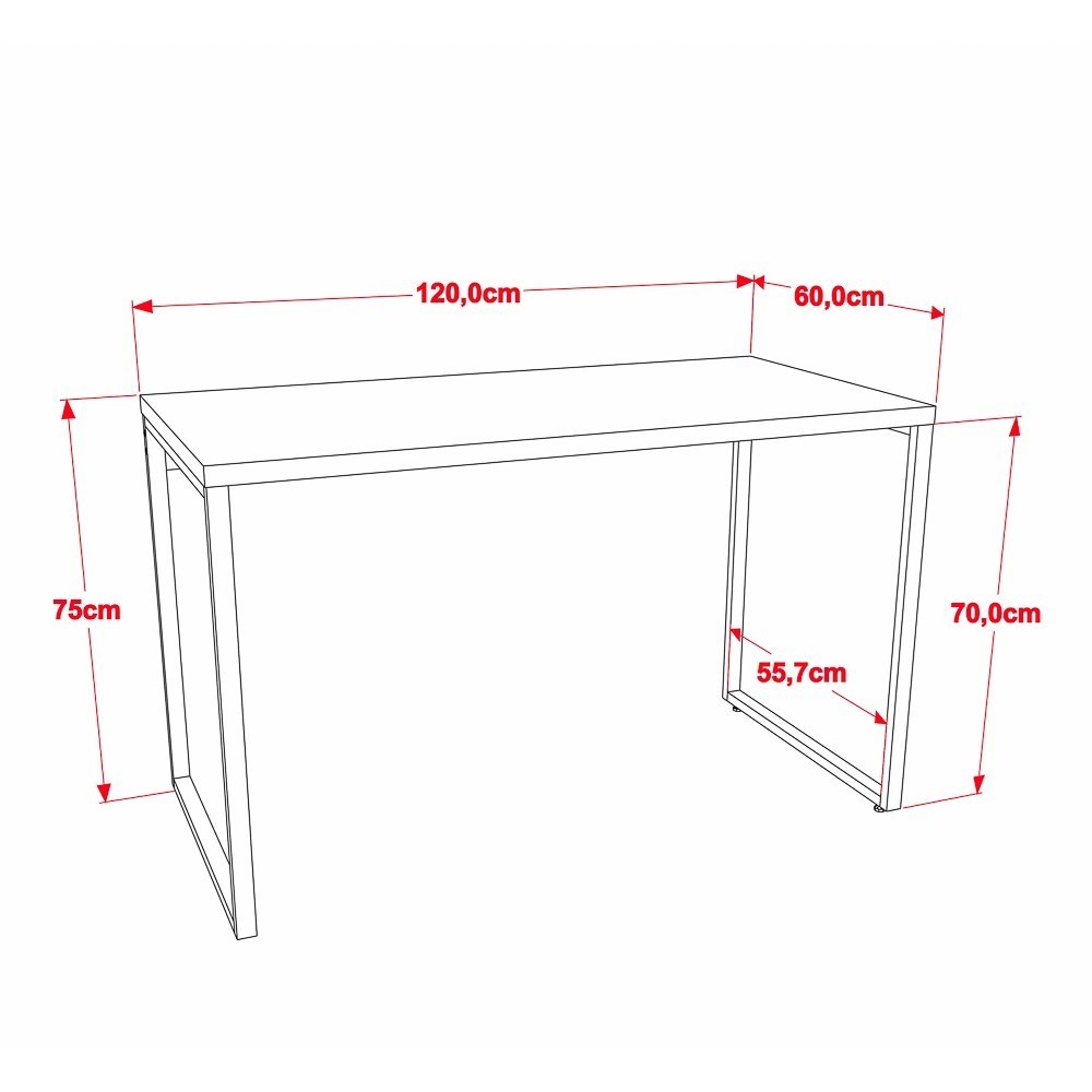 Conjunto Escritório Estilo Industrial Mesa 120cm e Estante 60cm 4 Prateleiras Prisma C08 Snow - Mpozenato