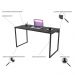 Conjunto Escritório Estilo Industrial Mesa 135cm e Estante 60cm 3 Prateleiras Prisma C08 Preto Onix - Mpozenato