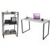 Conjunto Escritório Estilo Industrial Mesa 135cm e Estante 60cm 3 Prateleiras Prisma C08 Snow - Mpozenato