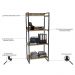 Conjunto Escritório Estilo Industrial Mesa 135cm e Estante 60cm 4 Prateleiras Prisma C08 Carvalho - Mpozenato