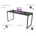 Conjunto Escritório Estilo Industrial Mesa 150cm e Estante 60cm 3 Prateleiras Prisma C08 Preto Onix - Mpozenato