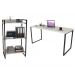 Conjunto Escritório Estilo Industrial Mesa 150cm e Estante 60cm 3 Prateleiras Prisma C08 Snow - Mpozenato