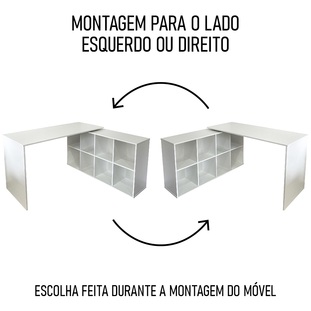 Conjunto Escritório Home Office 4 Peças Mity A06 Branco - Mpozenato