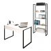 Conjunto Escritório Mesa 120 e Estante Studio Industrial M18 Branco - Mpozenato