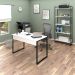 Conjunto Escritório Mesa 120 e Estante Studio Industrial M18 Branco - Mpozenato