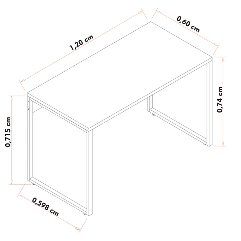 Conjunto Escritório Mesa 120 e Estante Studio Industrial M18 Branco - Mpozenato