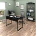 Conjunto Escritório Mesa 120 e Estante Studio Industrial M18 Preto - Mpozenato