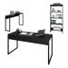 Conjunto Escritório Mesa 150 Aparador e Estante Studio Industrial M18 Preto - Mpozenato