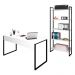 Conjunto Escritório Mesa 150 e Estante Studio Industrial M18 Branco - Mpozenato