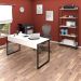 Conjunto Escritório Mesa 150 e Estante Studio Industrial M18 Branco - Mpozenato