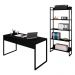 Conjunto Escritório Mesa 150 e Estante Studio Industrial M18 Preto - Mpozenato