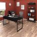 Conjunto Escritório Mesa 150 e Estante Studio Industrial M18 Preto - Mpozenato