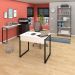 Conjunto Escritório Mesa 90 Aparador e Estante Studio Industrial M18 Branco- Mpozenato
