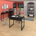 Conjunto Escritório Mesa 90 Aparador e Estante Studio Industrial M18 Preto - Mpozenato