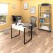 Conjunto Escritório Mesa 90 e Estante Studio Industrial M18 Branco - Mpozenato