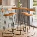 Conjunto Mesa Bistrô Alta e 4 Banquetas com Encosto Estilo Industrial Aura D09 Peroba - Mpozenato